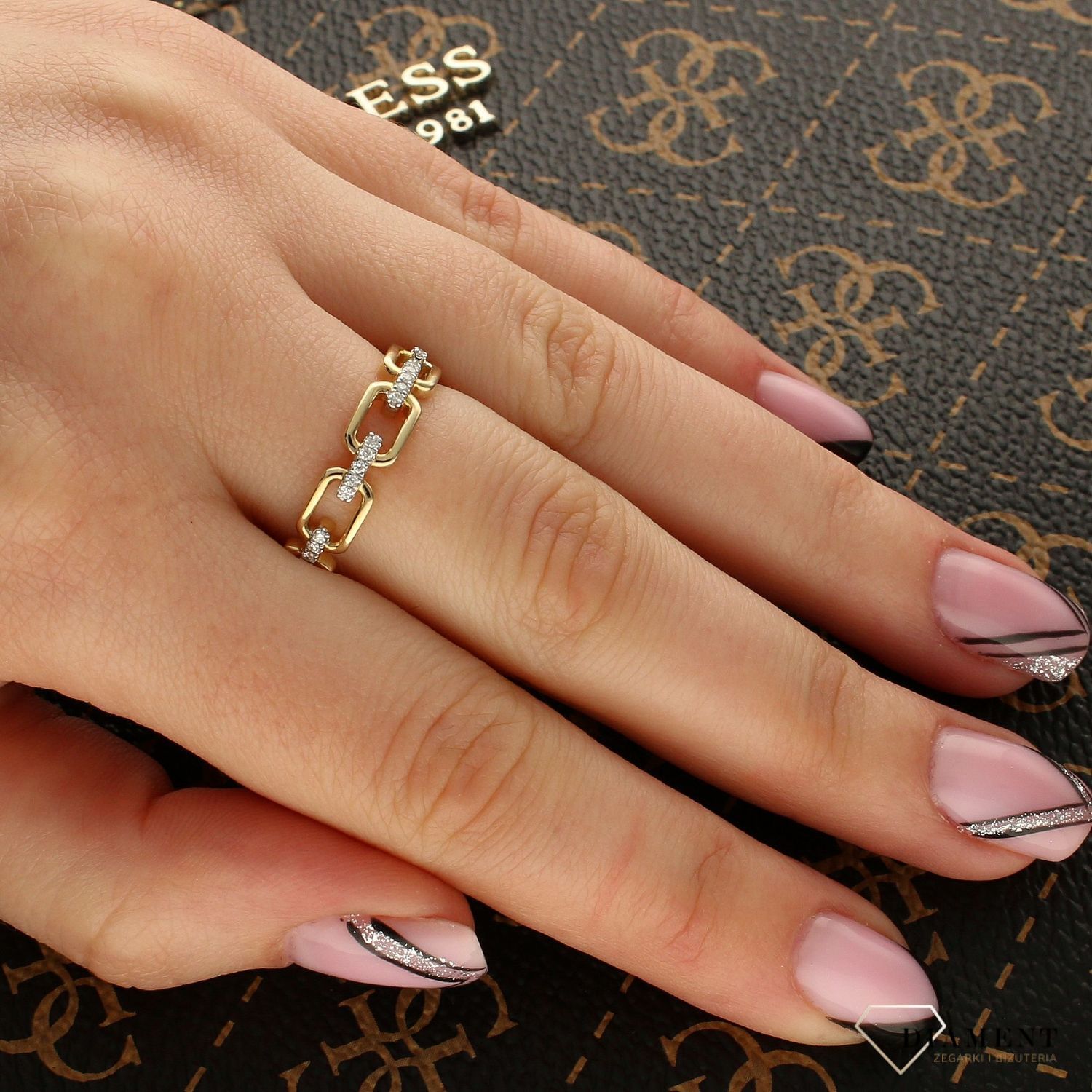 Pierścionek złoty DIAMENT białe diamenty R79466Y.jpg