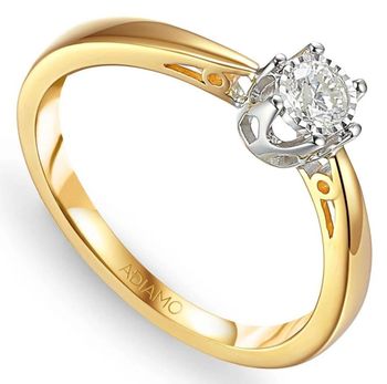 Złoty Pierścionek zaręczynowy 585 z Diamentem rozmiar 15 R88312YW. Złoty pierścionek z diamentem. Złoty pierścionek zaręczynowy. Pierścionek zaręczynowy złoty. Zło9ty pierścionek z kamieniem szlachetnym. Pierścionek złoty damskie idealny na pre.jpg