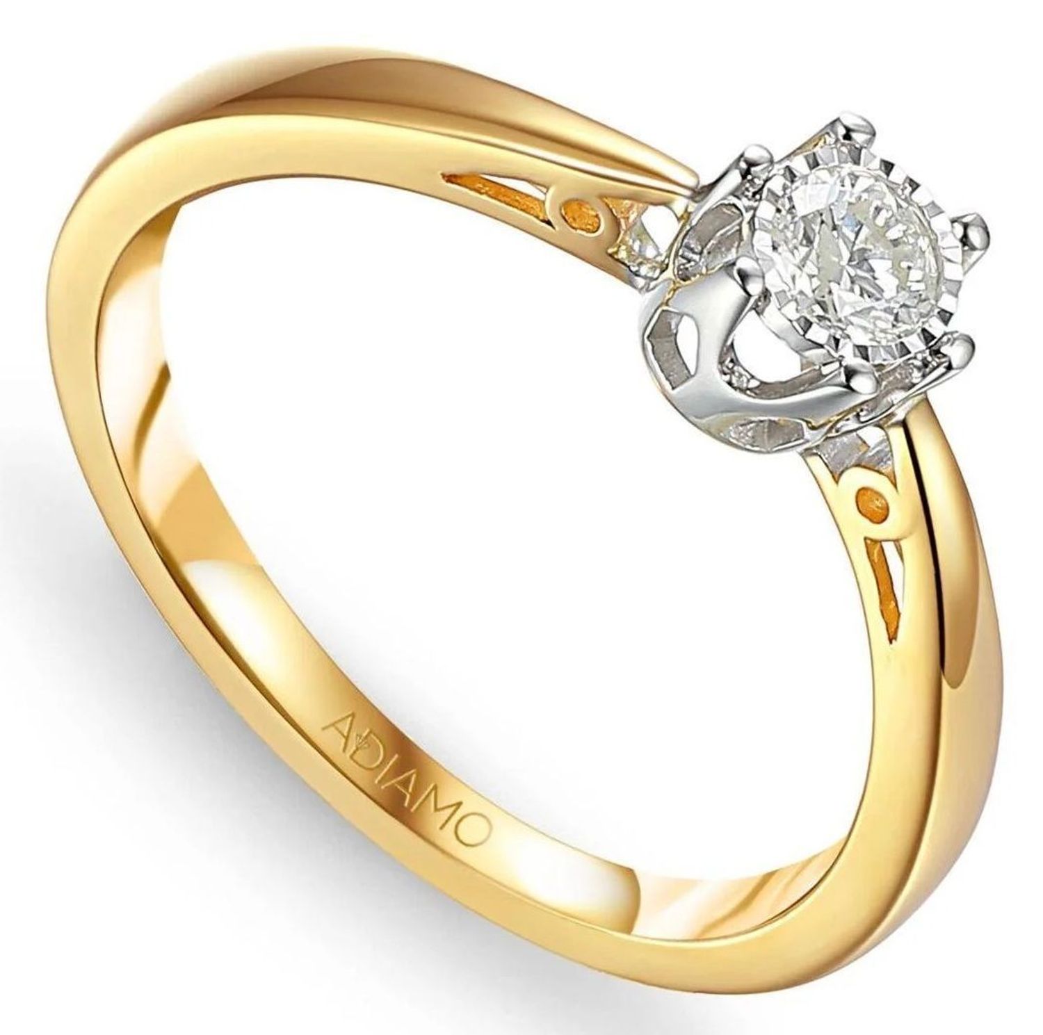 Złoty Pierścionek zaręczynowy 585 z Diamentem rozmiar 15 R88312YW. Złoty pierścionek z diamentem. Złoty pierścionek zaręczynowy. Pierścionek zaręczynowy złoty. Zło9ty pierścionek z kamieniem szlachetnym. Pierścionek złoty damskie idealny na pre.jpg