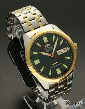 Zegarek męski na bransolecie z zieloną tarczą ORIENT Automat z Japonii RA-AB0026E19B ⌚ (1).jpg