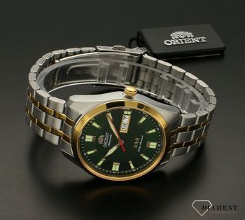 Zegarek męski na bransolecie z zieloną tarczą ORIENT Automat z Japonii RA-AB0026E19B ⌚ (3).jpg