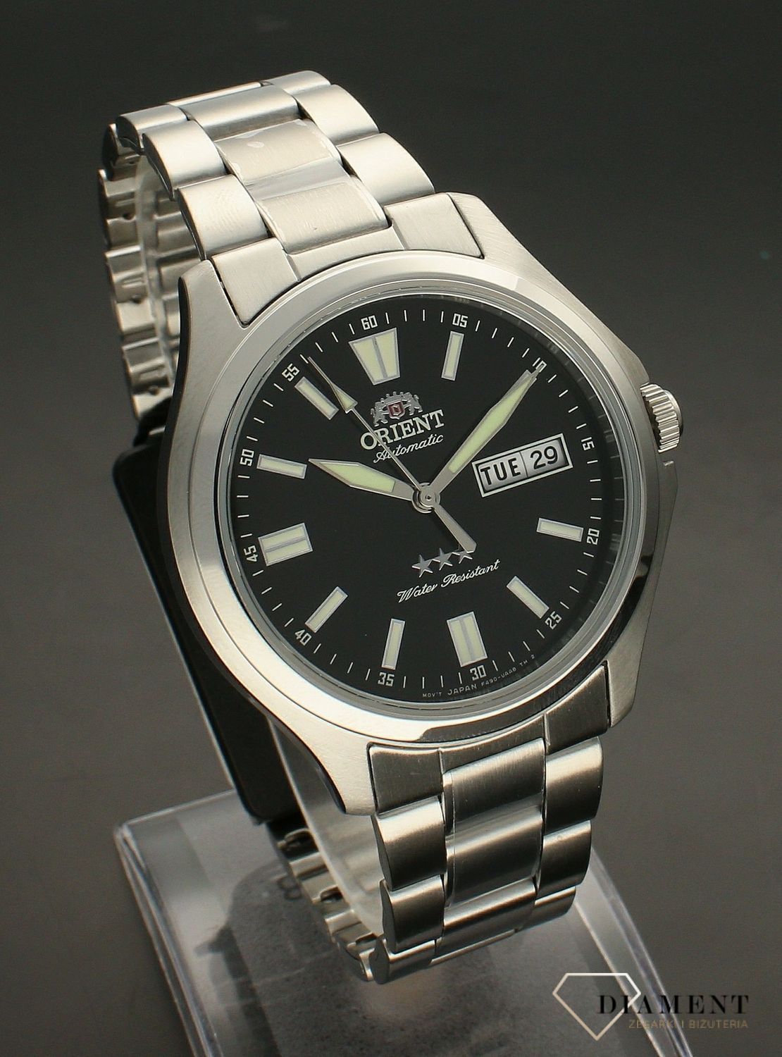 Zegarek męski japoński Orient CRYSTAL 21 JEWELS RA-AB0F07B19B z kolekcji AUTOMATIC to zegarek mechaniczny wyposażony dodatkowo w urządzenie nazywane automatycznym naciągiem..webp