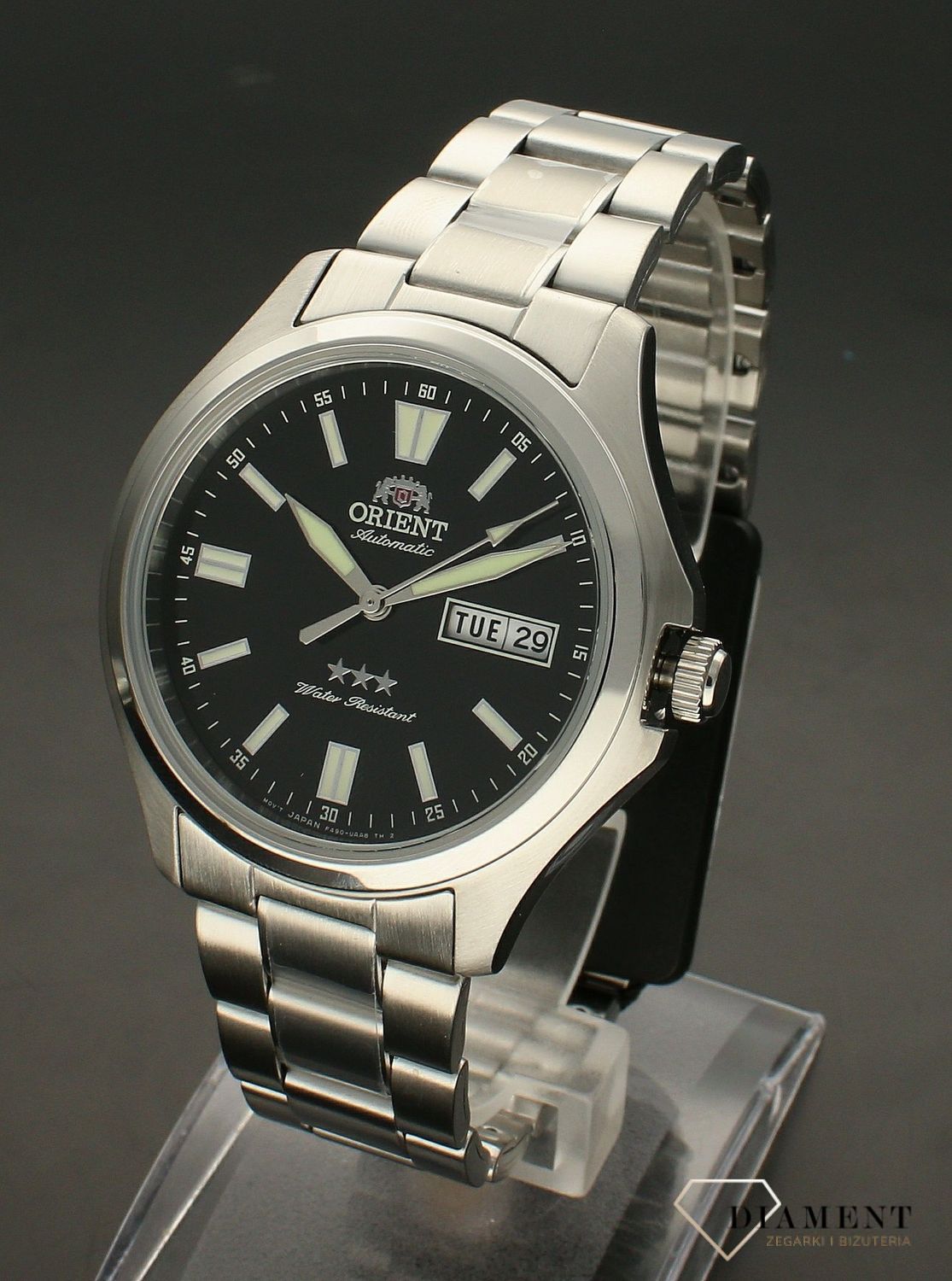 Zegarek męski japoński Orient CRYSTAL 21 JEWELS RA-AB0F07B19B z kolekcji AUTOMATIC to zegarek mechaniczny wyposażony dodatkowo w urządzenie nazywane automatycznym naciągiem..webp