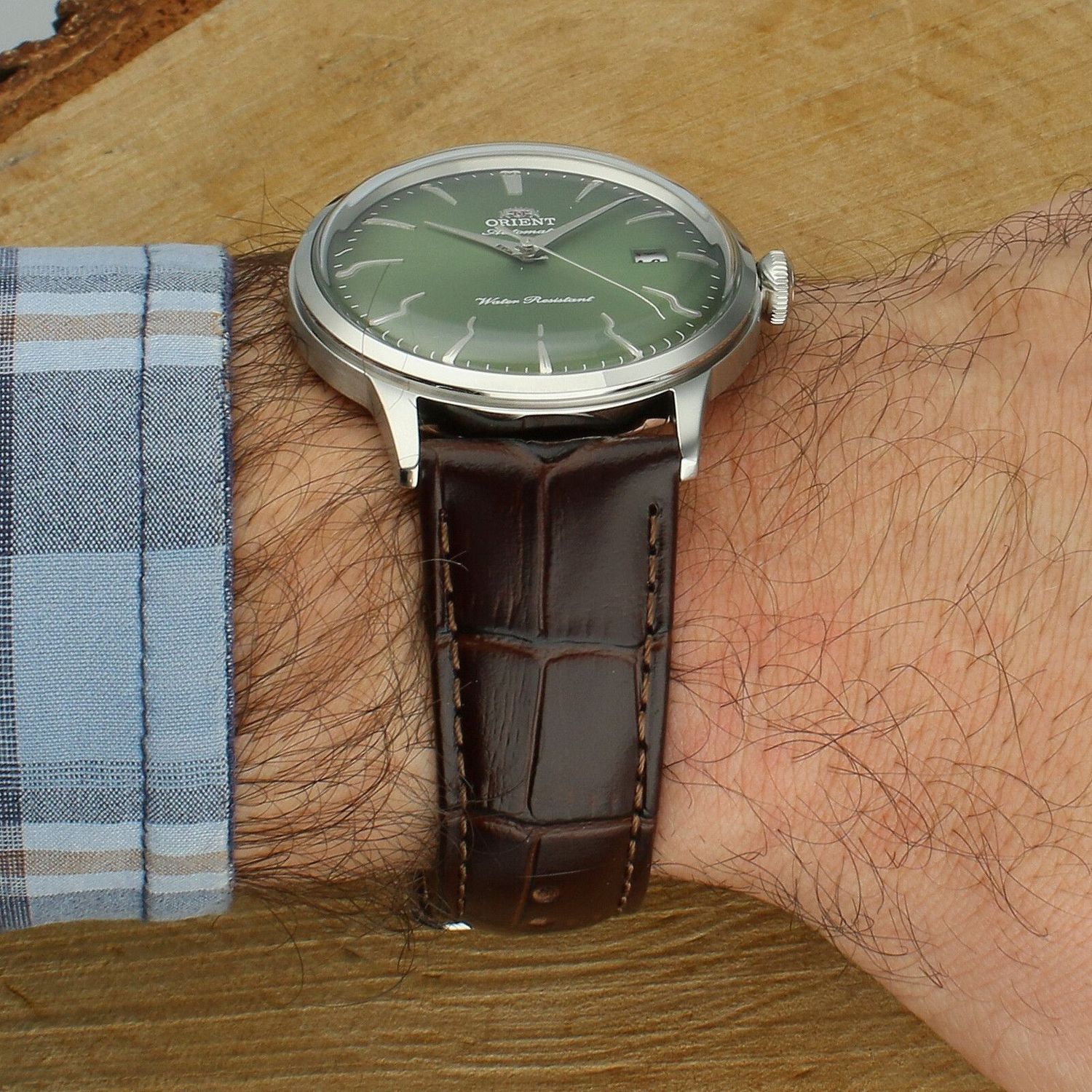 orient-Orient Bambino RA-AC0029E30B Automatic – zielona tarcza, skórzany pasek.jpg