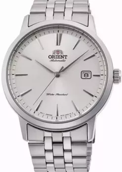Odkryj Orient RA-AC0F02S30B – elegancki męski zegarek automatyczny ze srebrną tarczą, stalową kopertą i bransoletą 316L, z funkcją datownika i 40-godzinną rezerwą chodu.1.webp