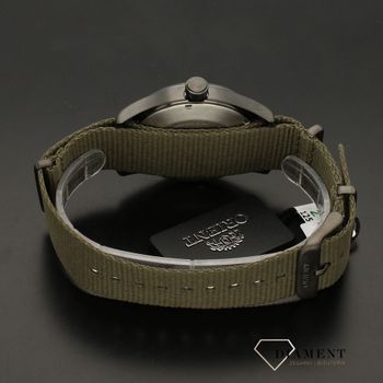 Zegarek dla mężczyzny marki Orient z czarna tarczą i paskiem w kolorze khaki (4).jpg