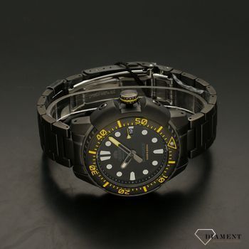 Zegarek męski na czarnej bransolecie Orient RA-AC0L06B00B ! Czarny zegarek z żółtymi dodatkami!1w (3).jpg
