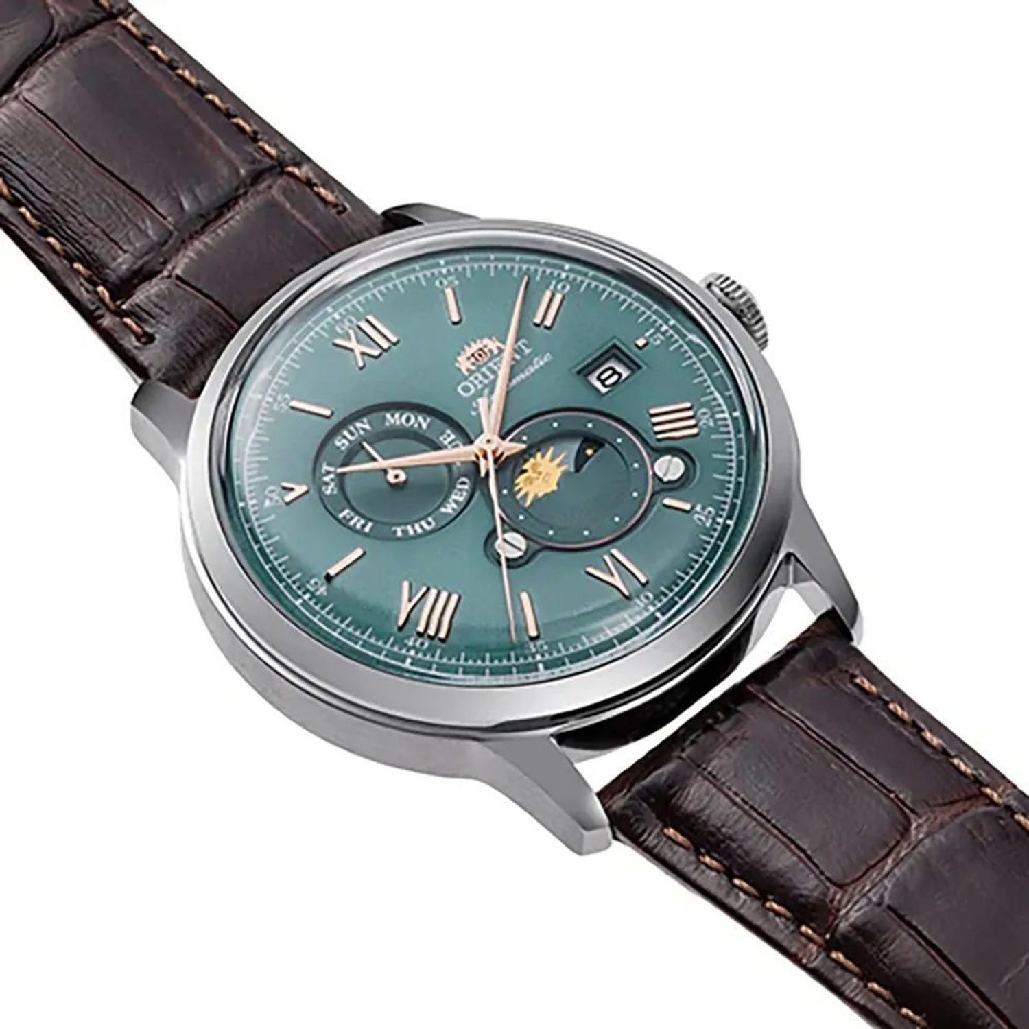 Zegarek męski ORIENT Bambino Sun & Moon RA-AK0805E30B to zegarek mechaniczny wyposażony dodatkowo w urządzenie nazywane automatycznym naciągiem1.jpg