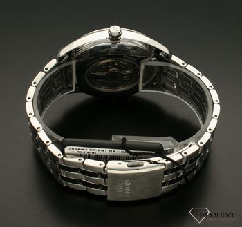 Zegarek męski Orient 'Biała Patelnia' RA-BA0004S10B. Męski zegarek Orient na bransolecie RA-BA0004S10B popularnie nazywany patelnią to model mechanicznego zegarka wyposażony dodatkowo w urządzenie nazywane automatycznym naci.jpg