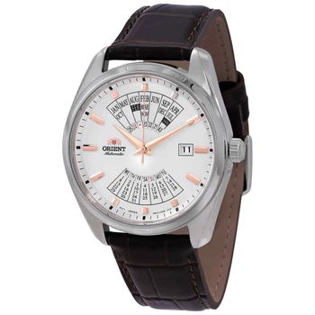 Zegarek męski Orient Multi-year Calendar na brązowym pasku RA-BA0005S10B.  Bardzo duża wodoszczelność - na poziomie 100m (10ATM) zegarek bez obaw może być zanurzany w wodzie np. podczas kąpieli czy pływan.jpg
