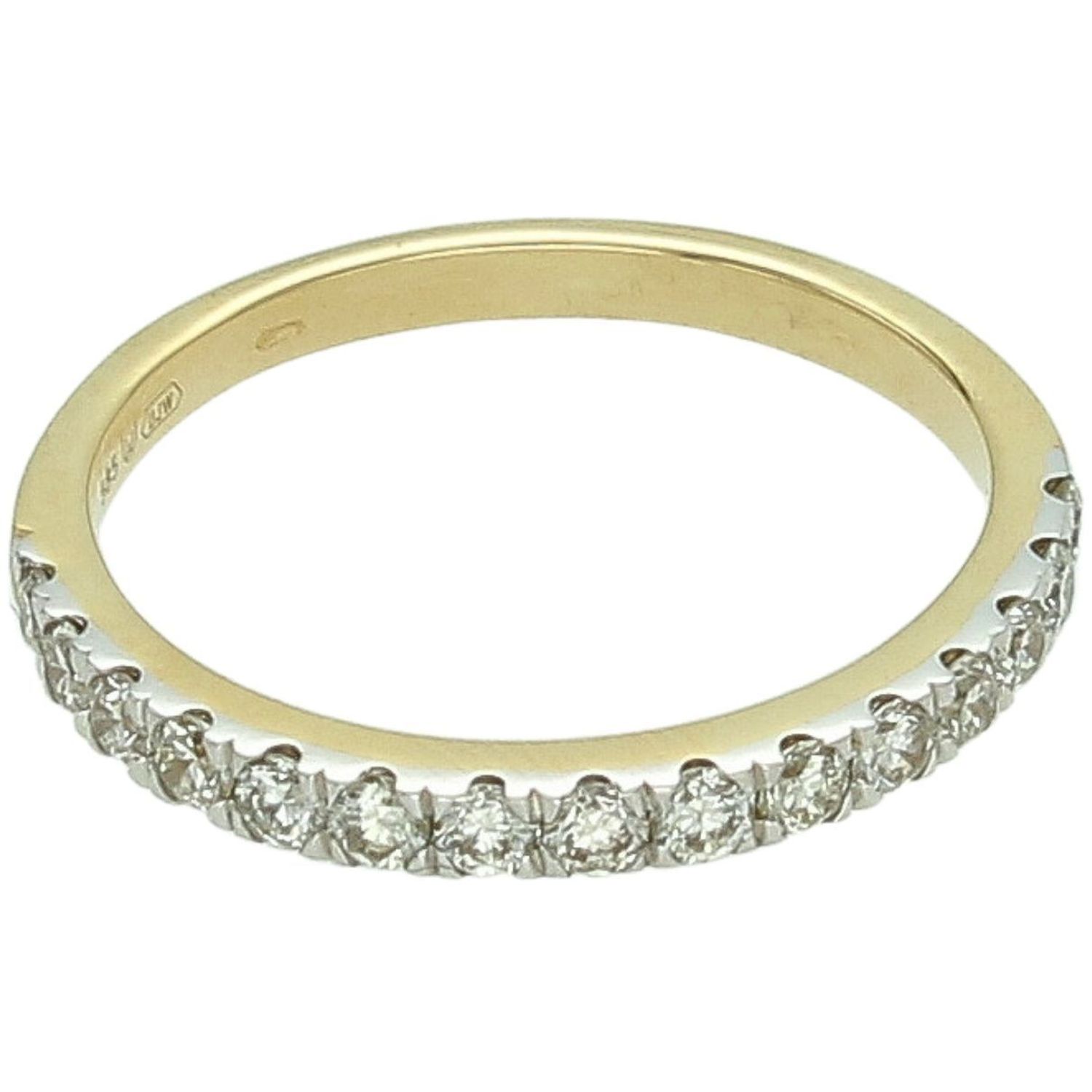 Złoty Pierścionek Obrączkowy z 15 Diamentami – Próba 585, Rozmiar 15  RA4605 damskie pierścionek.jpg