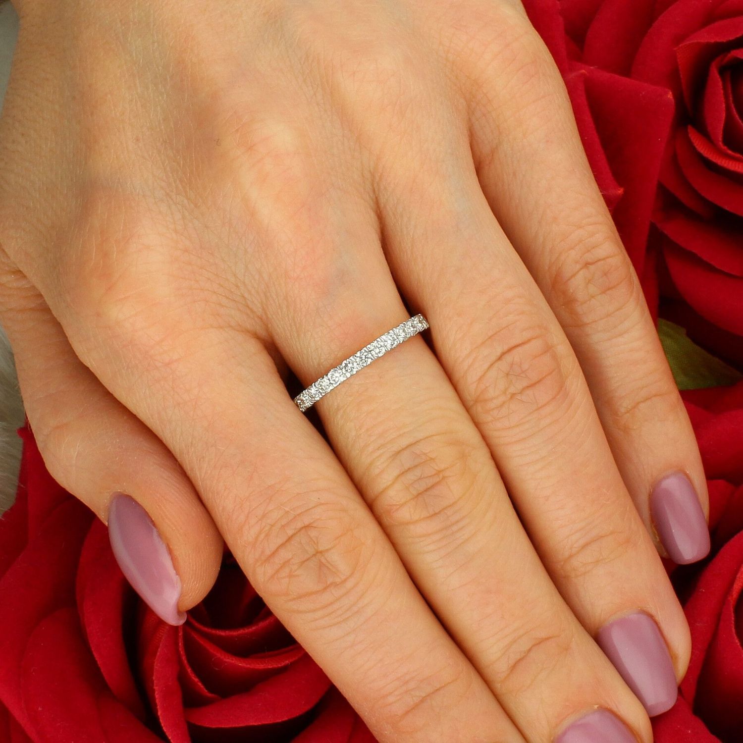 Złoty Pierścionek Obrączkowy z 15 Diamentami – Próba 585, Rozmiar 15  RA4605 damskie pierścionek.jpg