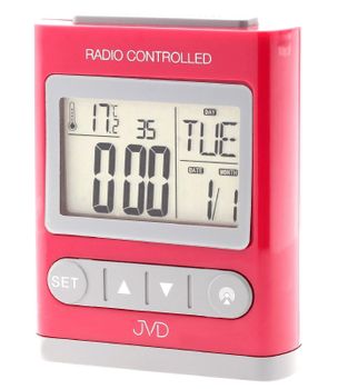 Budzik Radio Controlled czerwony RB31.2, 5 alarmów, Zegar sterowany radiowo. Możliwość powieszenia na ścianie. RB31.2.jpg