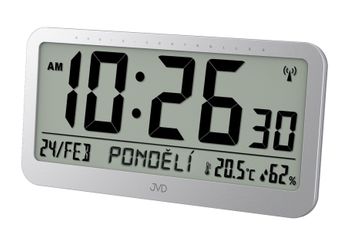Zegar cyfrowy z wyświetlaczem i alarmem, sterowany radiem srebrny RB9359.2.jpg