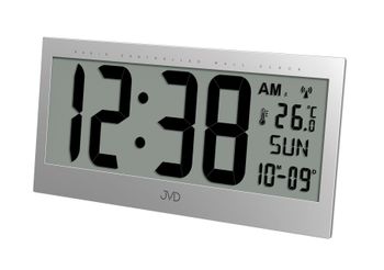 Zegar cyfrowy z wyświetlaczem i alarmem, sterowany radiem srebrny RB9380.2.jpg