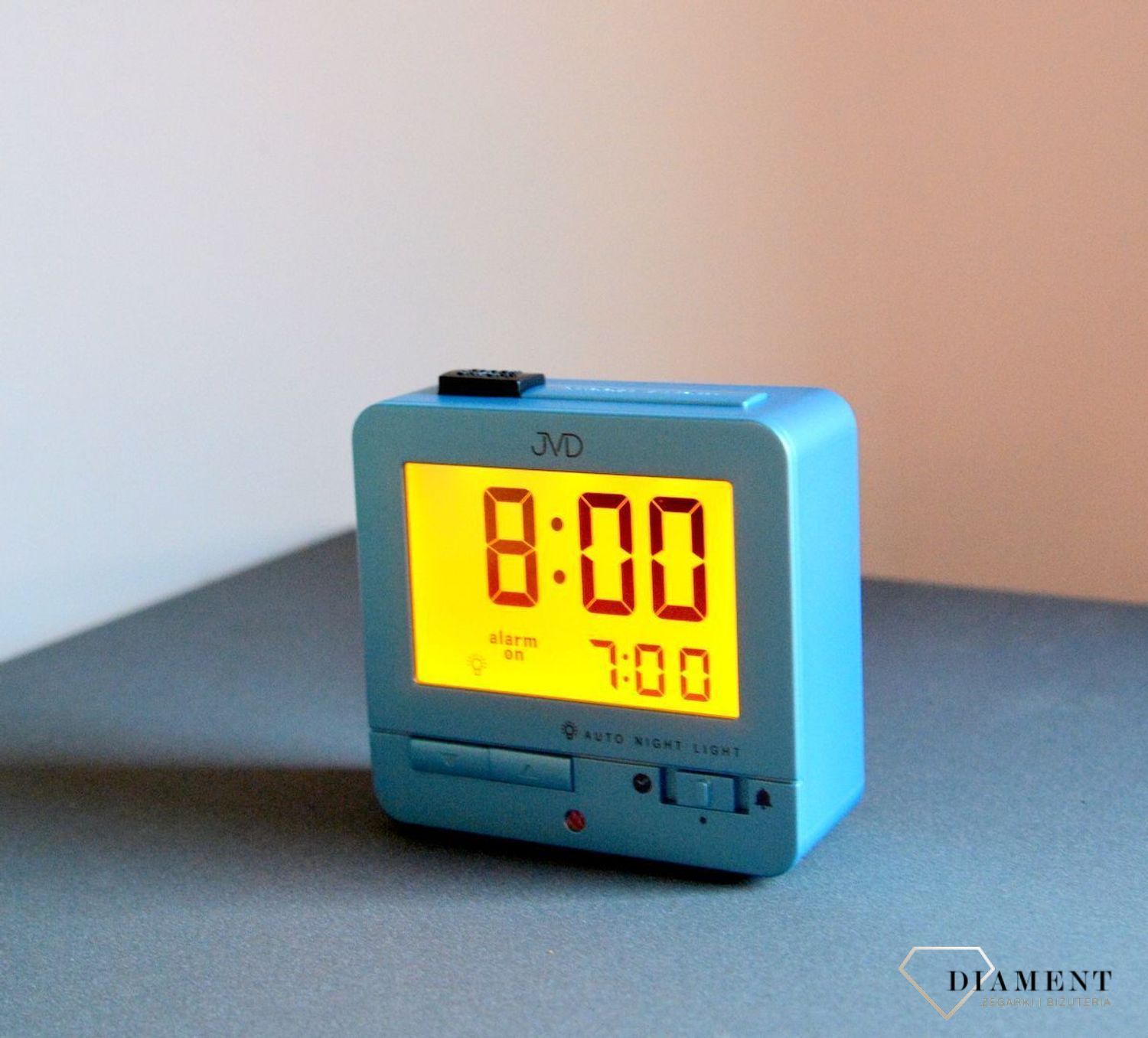 Budzik cyfrowy z termometrem, sterowany radiowo JVD RB9401.3 drzemka ...
