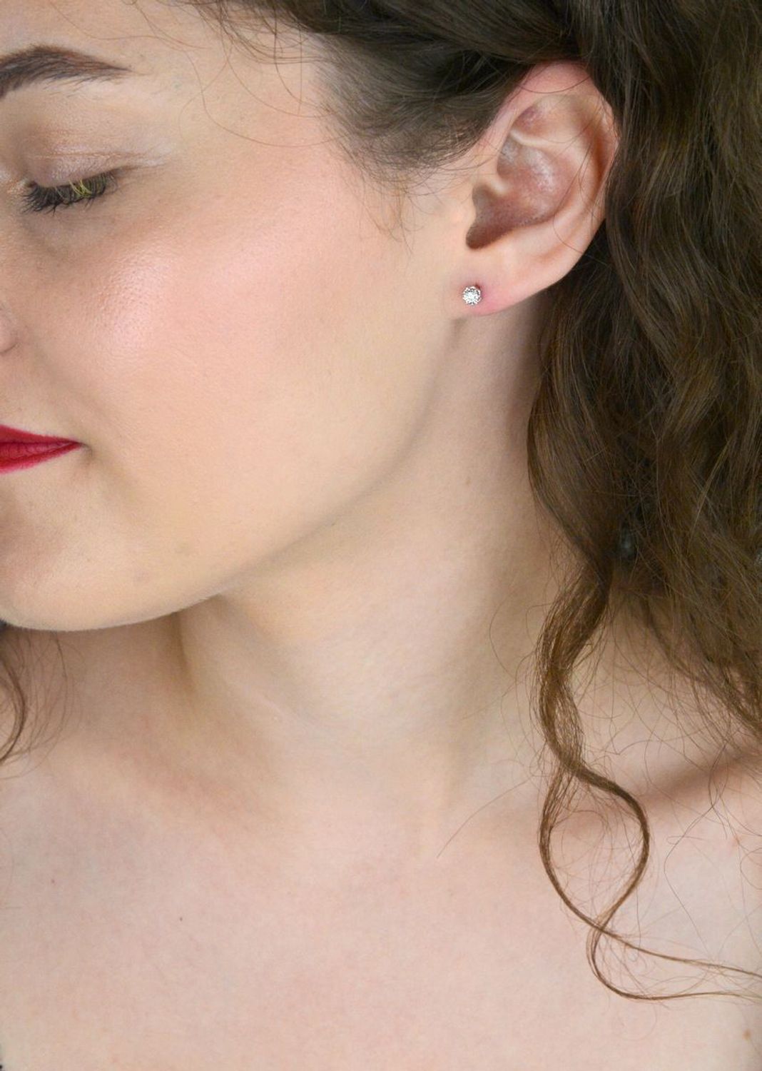 Złote kolczyki z diamentami 0,18ct GHSI – RE278Y, próba 585, sztyft, złoto dwukolorowe.jpg