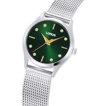 Zegarek damski Lorus RG209ZX9 – zielona tarcza, bransoleta mesh, srebrny 50M (3).jpg