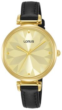 Zegarek damski na czarnym pasku z pozłacaną kopertą Lorus ⌚ Lorus Classic RG212TX-9.jpg