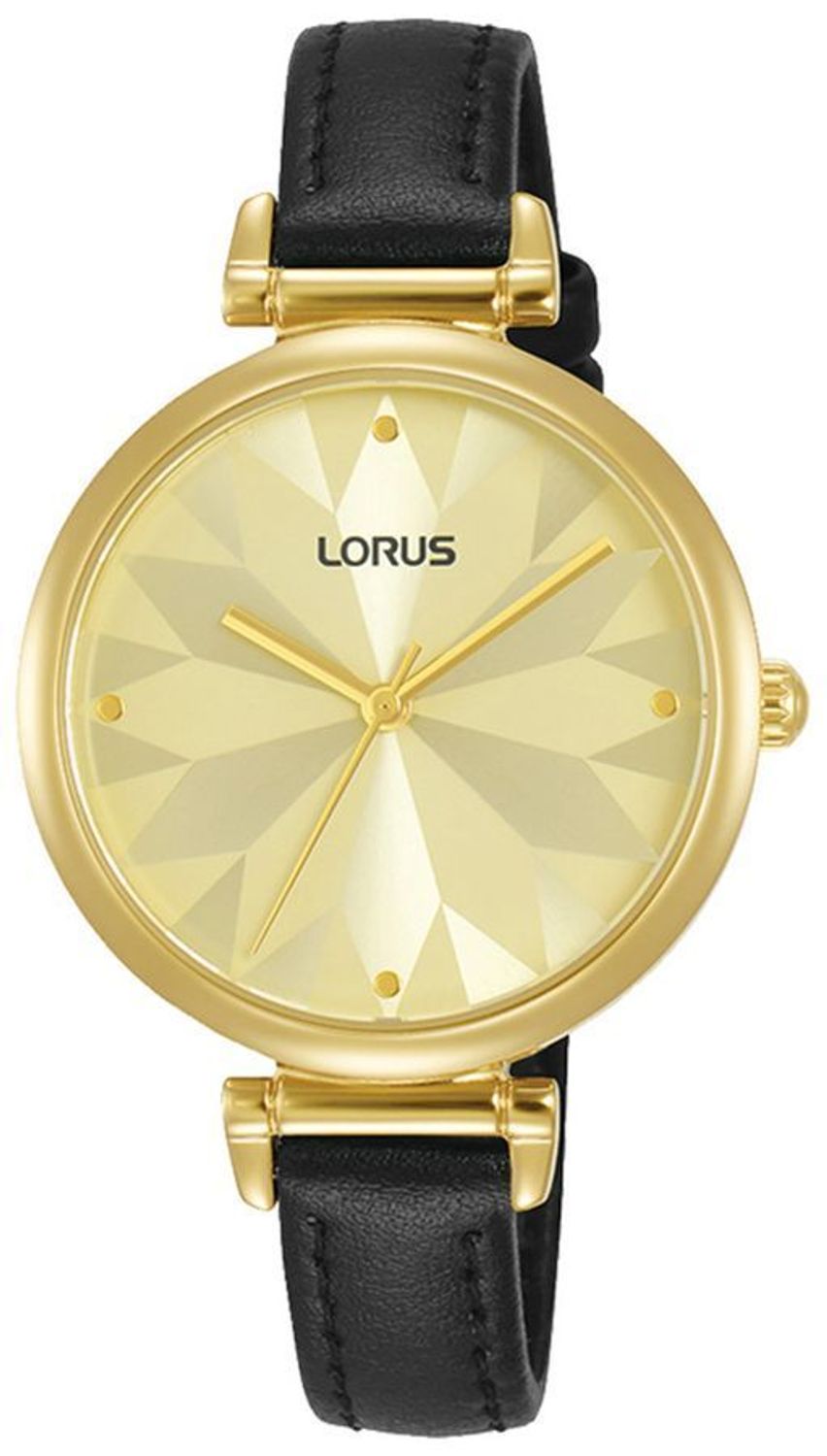 Zegarek damski na czarnym pasku z pozłacaną kopertą Lorus ⌚ Lorus Classic RG212TX-9.jpg