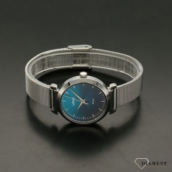 Zegarek damski w klasycznym wydaniu o pięknej, stylowej niebieskiej tarczy. Zegarek damski w srebrnych odcieniach. Zegarek damski. Idealny prezent (4).jpg