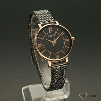 Zegarek damski na złotej bransolecie Lorus RG214TX9 z tarczą w kolorze czarnym. Piękny zegarek będzie idealny jako prezent dla mamy albo prezent dla dziewczyny (1).jpg