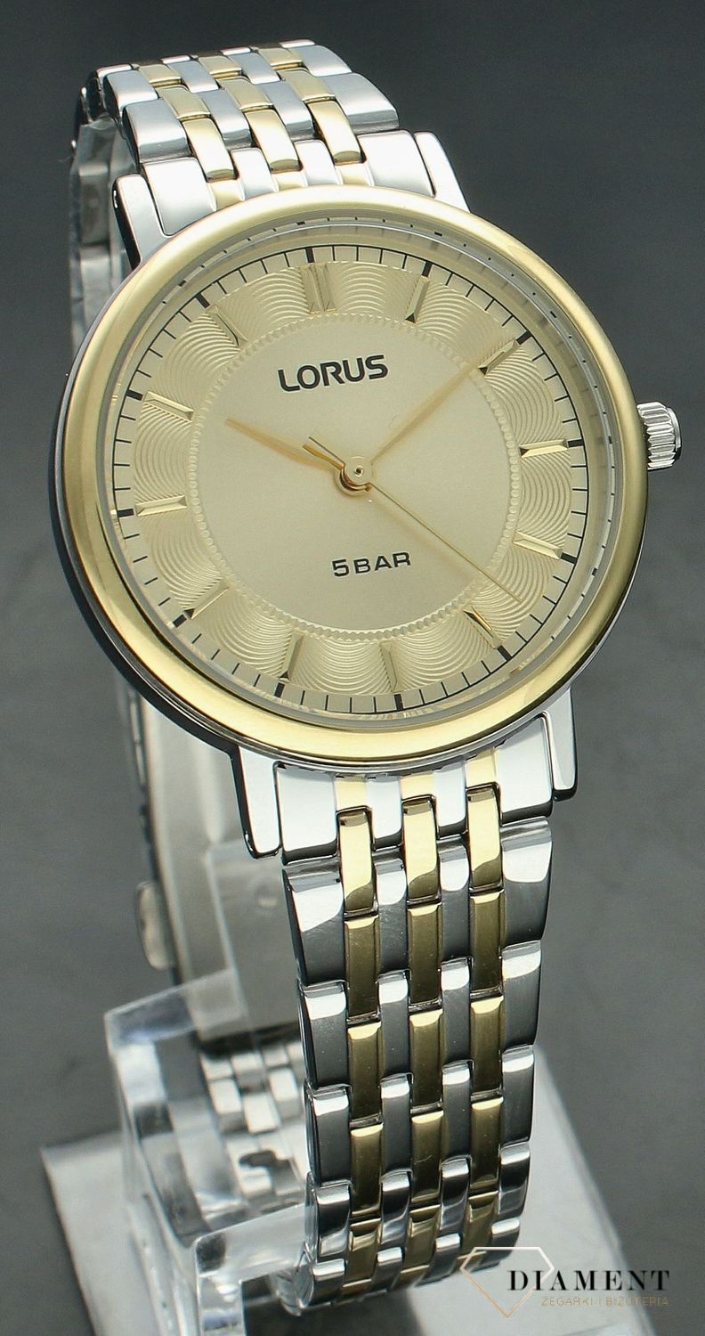 Zegarek damski LORUS RG220XX9 na bransolecie srebrno-złoty.jpg