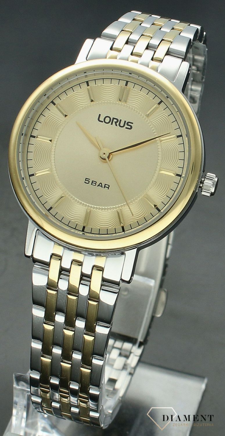Zegarek damski LORUS RG220XX9 na bransolecie srebrno-złoty.jpg