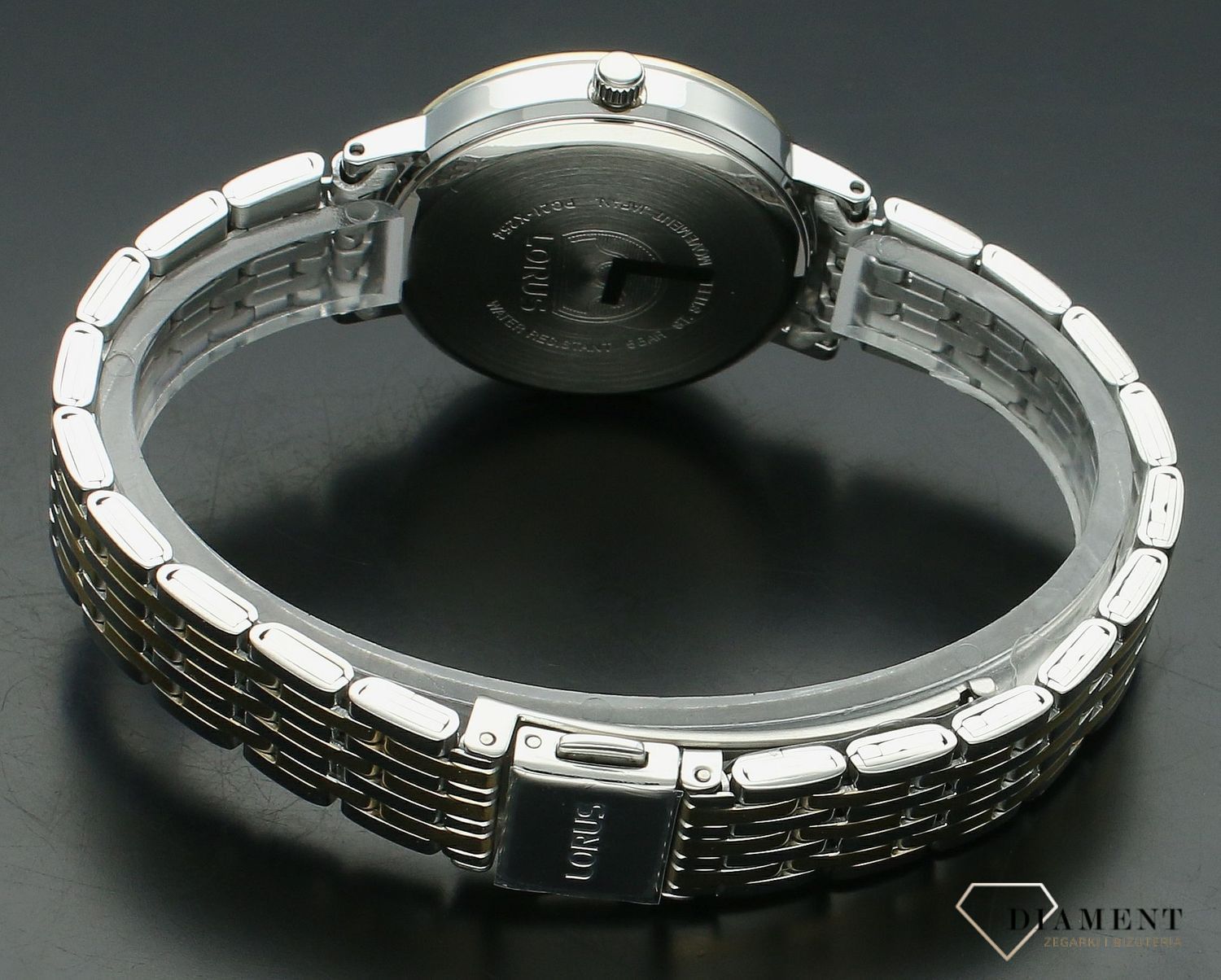 Zegarek damski LORUS RG220XX9 na bransolecie srebrno-złoty.jpg