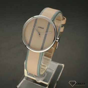 Zegarek damski na pasku Lorus 'Szary beż' RG221RX9 na skórzanym pasku w kolorze beżowo- szarym (2).jpg