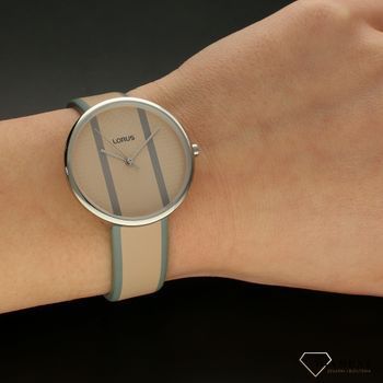 Zegarek damski na pasku Lorus 'Szary beż' RG221RX9 na skórzanym pasku w kolorze beżowo- szarym (5).jpg