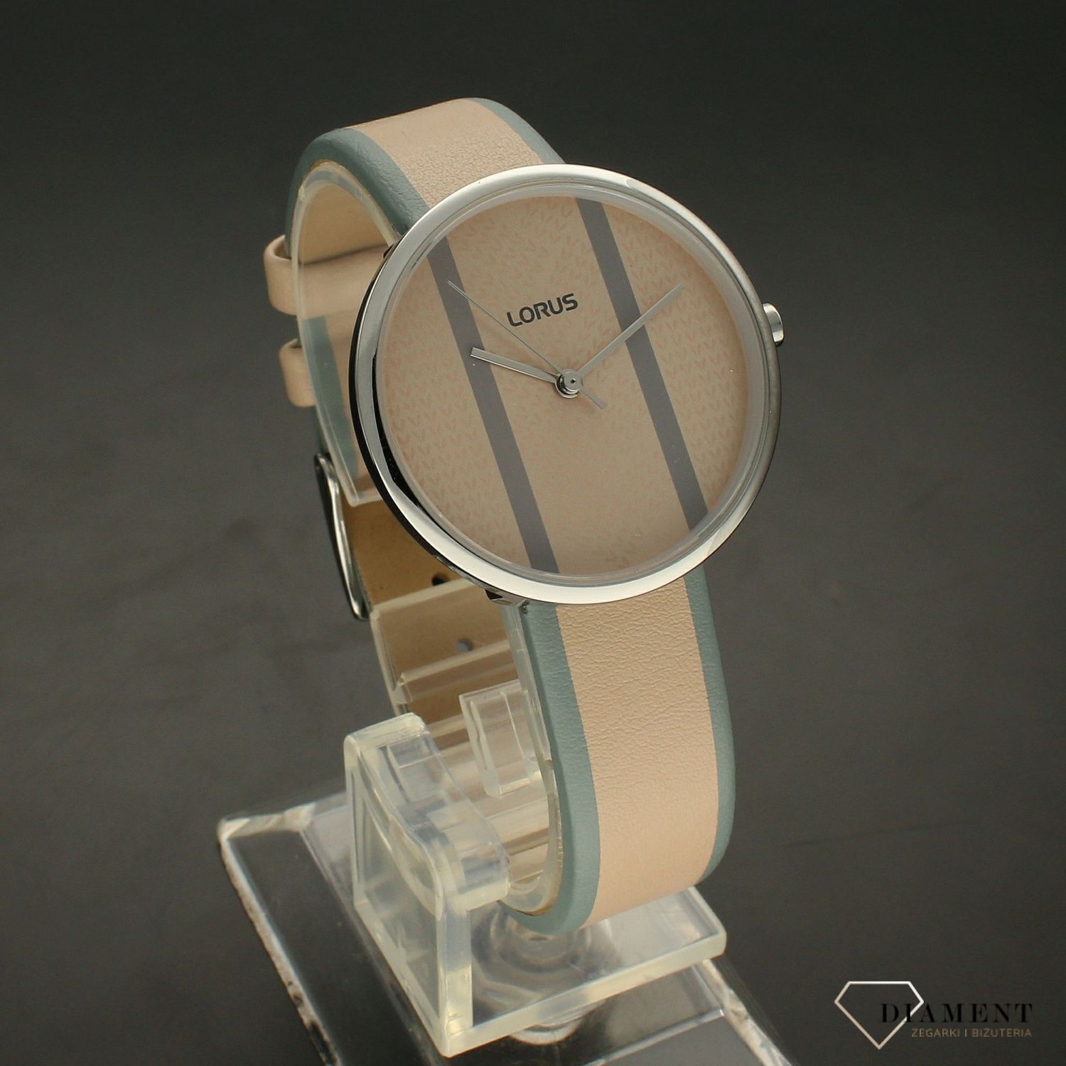 Zegarek damski na pasku Lorus 'Beżowa szarość' RG221RX9.jpg