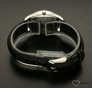 Zegarek damski na czarnym pasku Lorus RG231UX9 z kopertą w kolorze srebrnym, wyposażony jest w kwarcowy mechanizm, zasilany za pomocą baterii (2).jpg