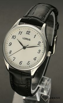 Zegarek damski na czarnym pasku Lorus RG231UX9 z kopertą w kolorze srebrnym, wyposażony jest w kwarcowy mechanizm, zasilany za pomocą baterii (4).jpg