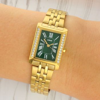 Zegarek damski Lorus Fashion Lady RG236YX9 złoty z zieloną tarczą i cyrkoniami green.jpg