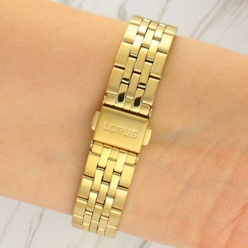 Zegarek damski Lorus Fashion Lady RG236YX9 złoty z zieloną tarczą i cyrkoniami zapięcie.jpg