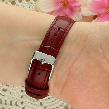 Lorus RG239YX9 Damski Zegarek Elegancki Czerwona Tarcza Skórzany Pasek Prostokątny 50M zapięcie.jpg