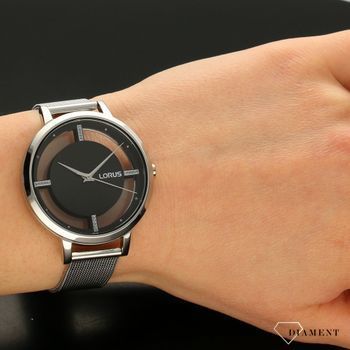 Zegarek damski z tarczą w kolorze czarnym o nietypowym wyglądzie. Zegarek damski to idealny pomysł na prezent dla kobiety (1).jpg