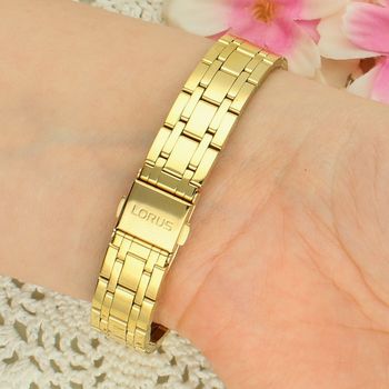 Lorus RG248JX5 Classic Lady – elegancki zegarek damski złoty, srebrna tarcza zapięcie.jpg