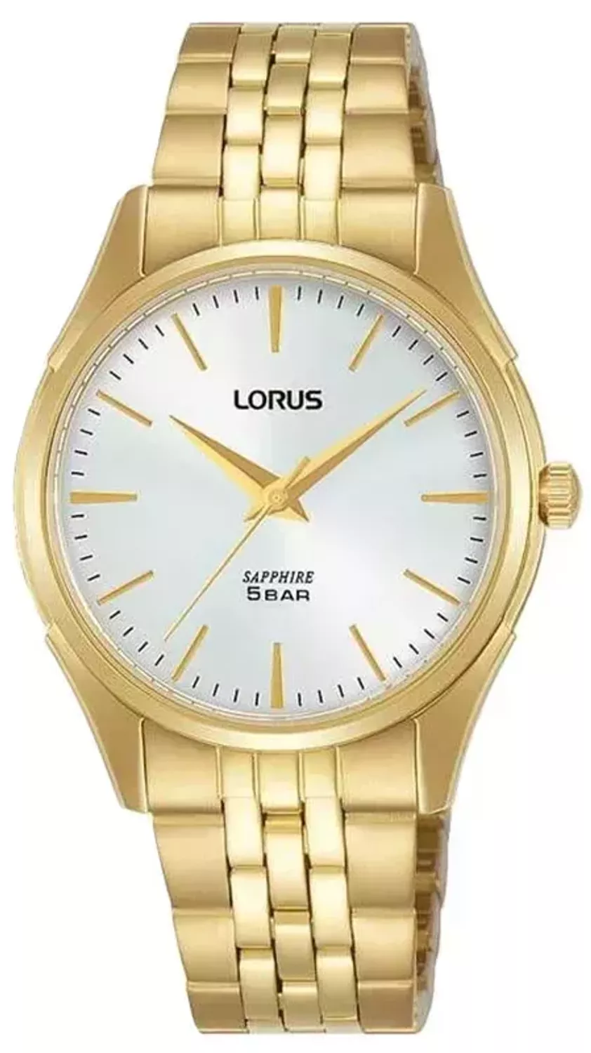 Zegarek dasmki złoty Lorus na bransolecie z szafirowym szkłem RG252TX9.webp