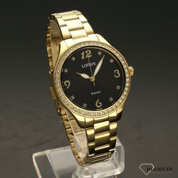 Zegarek damski na złotej bransolecie Lorus ' Czarna Perła ' RG256TX9 (1).jpg