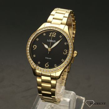 Zegarek damski na złotej bransolecie Lorus ' Czarna Perła ' RG256TX9 (2).jpg