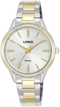 Lorus Classic RG256YX9 to damski zegarek, który łączy klasyczną elegancję z biżuteryjnym wykończeniem. Model wyróżnia się ponadczasową stylistyką, srebrną tarczą oraz subtelnymi cyrkoniami, które dodają mu szyku i deli.jpg