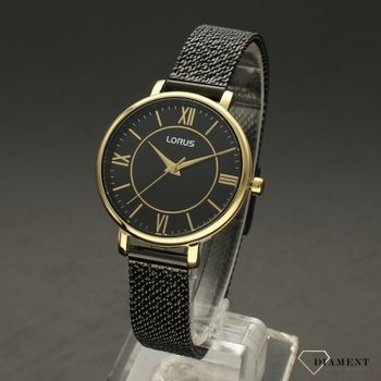 Zegarek damski na bransolecie Lorus RG266TX9 w kolorze złota i czerni. Piękny zegarek będzie idealny jako prezent dla mamy albo prezent dla dziewczyny.  (2).jpg