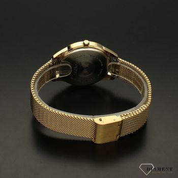 Zegarek damski LORUS RG268UX9 na bransolecie. Zegarek damski w złotym kolorze. Zegarek damski z białą tarczą ze złotymi wskazówkami oraz ozdobnym wzorem na tarczy.  (5).jpg