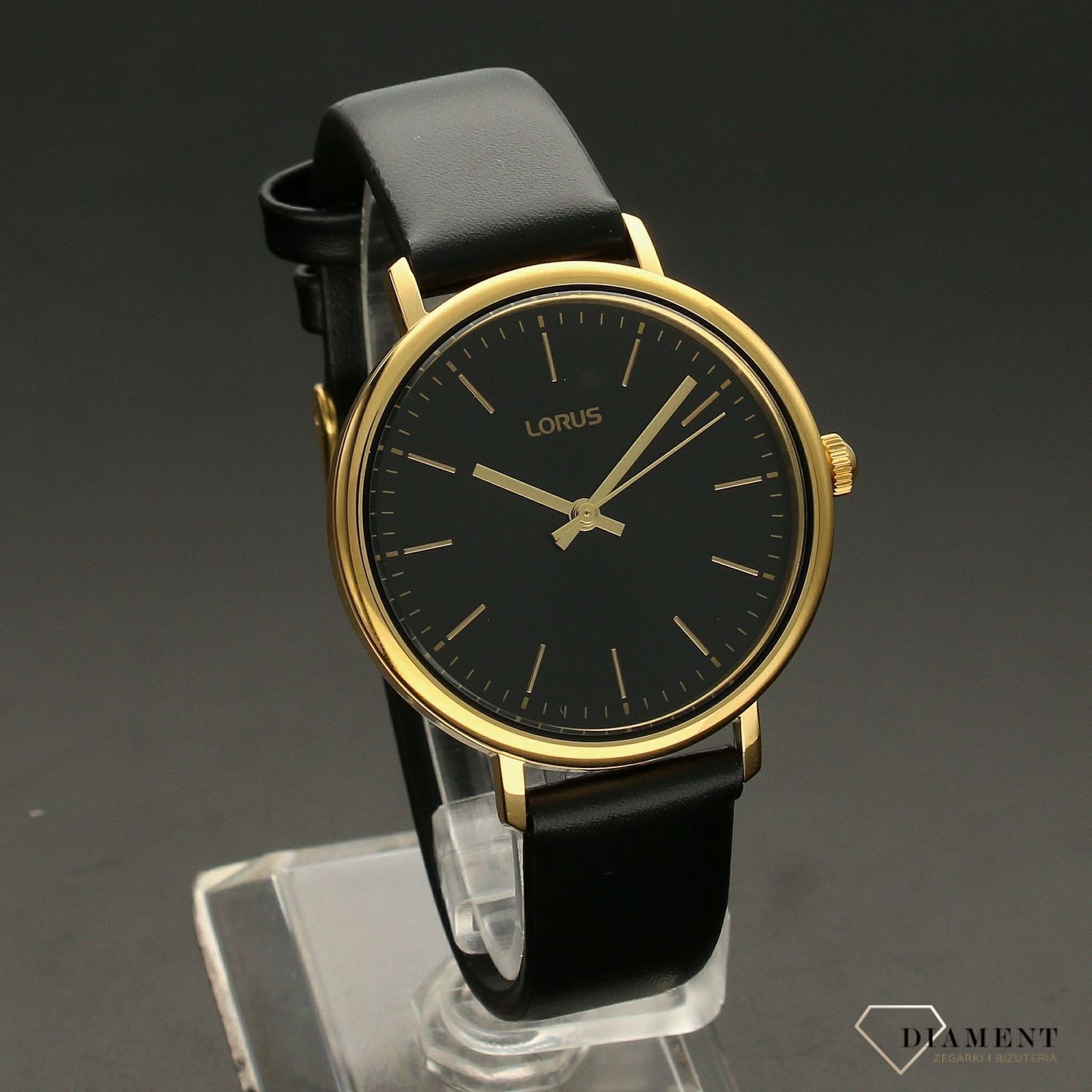 Zegarek damski na pasku Lorus czarno-złoty RG270RX9.jpg
