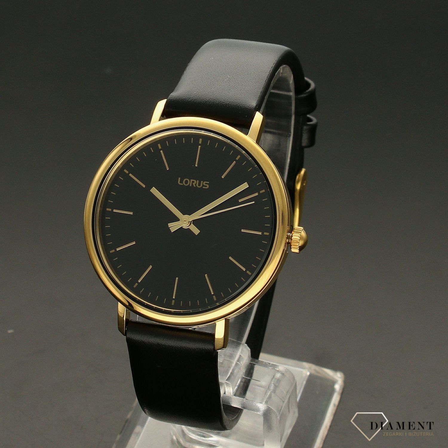 Zegarek damski na pasku Lorus czarno-złoty RG270RX9.jpg