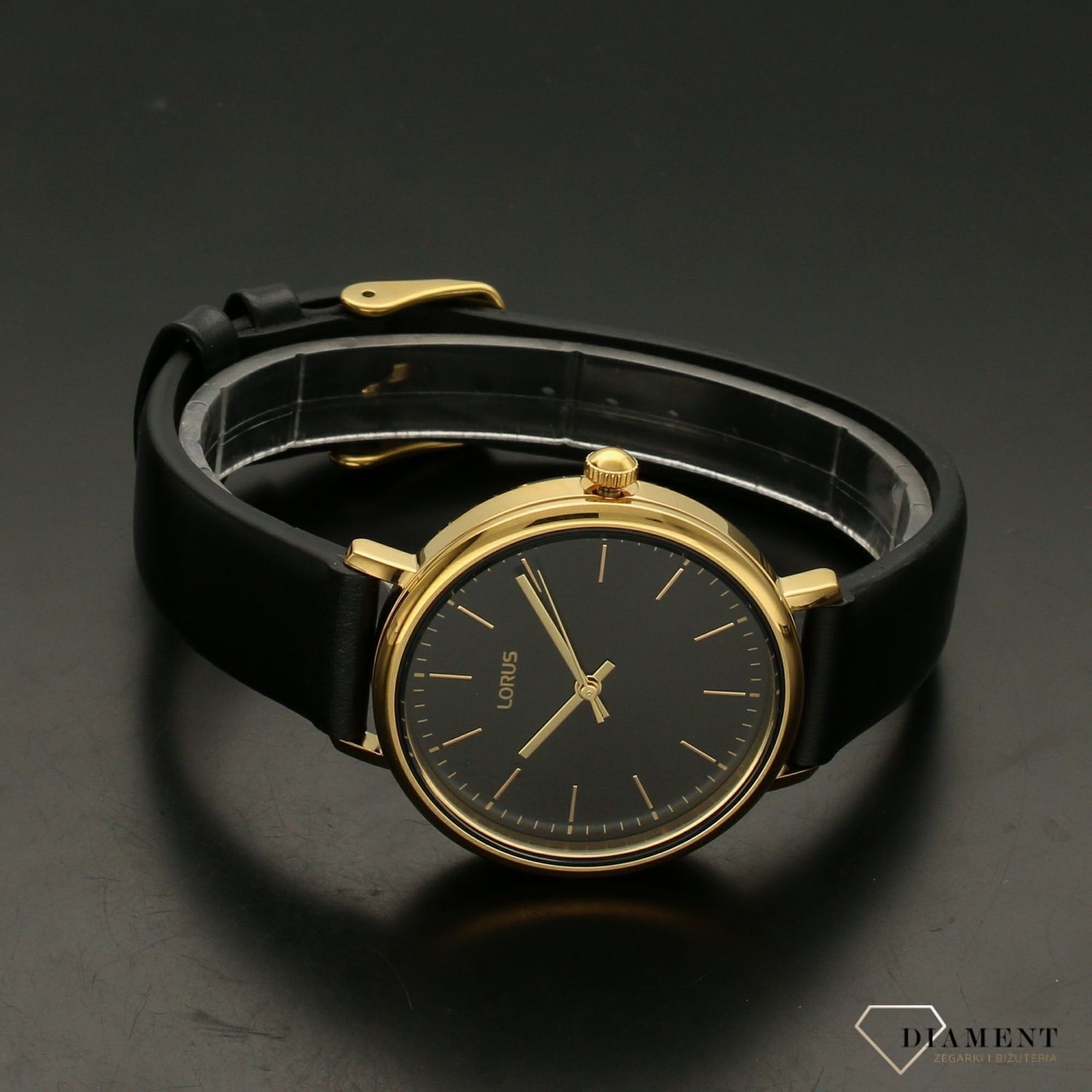 Zegarek damski na pasku Lorus czarno-złoty RG270RX9.jpg