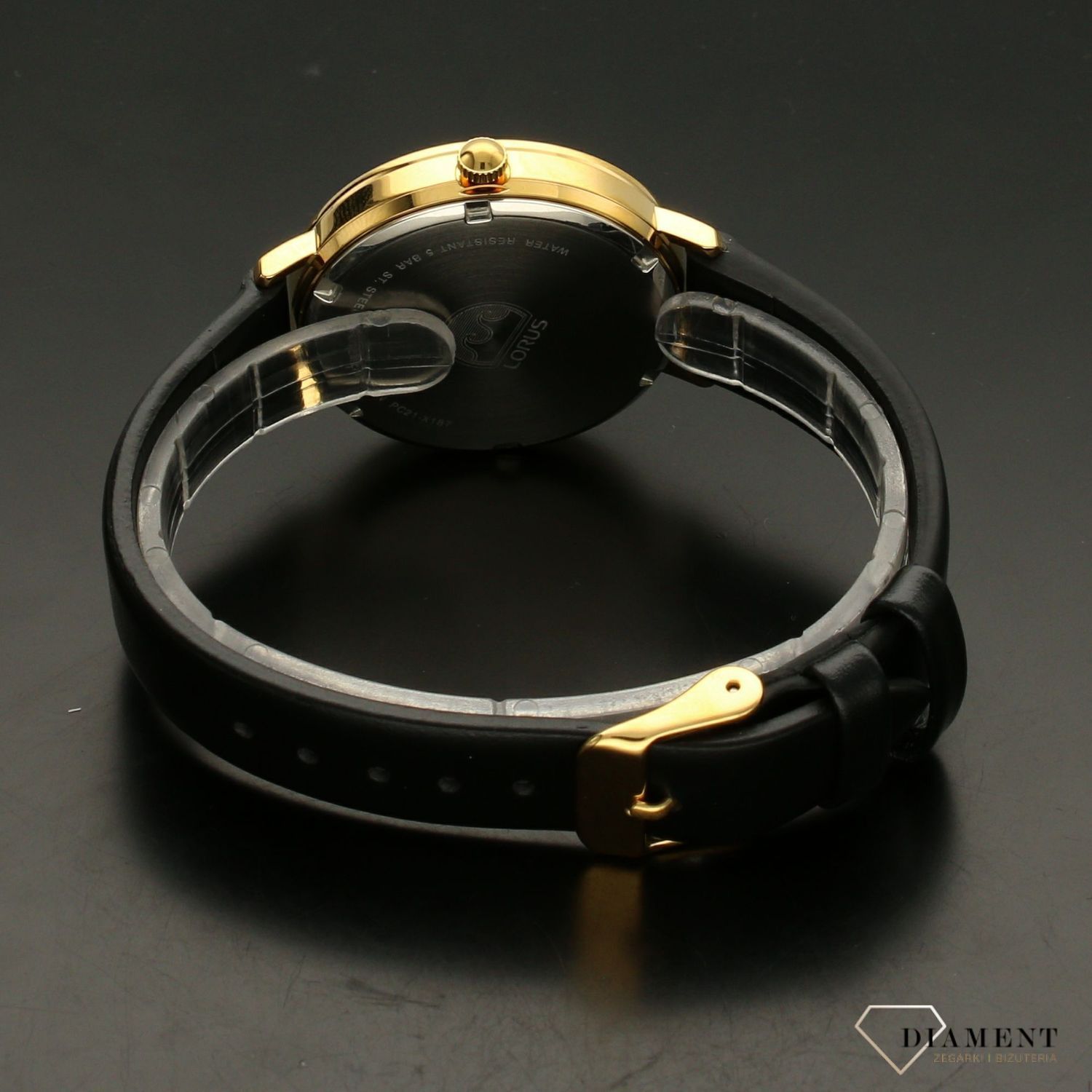 Zegarek damski na pasku Lorus czarno-złoty RG270RX9.jpg