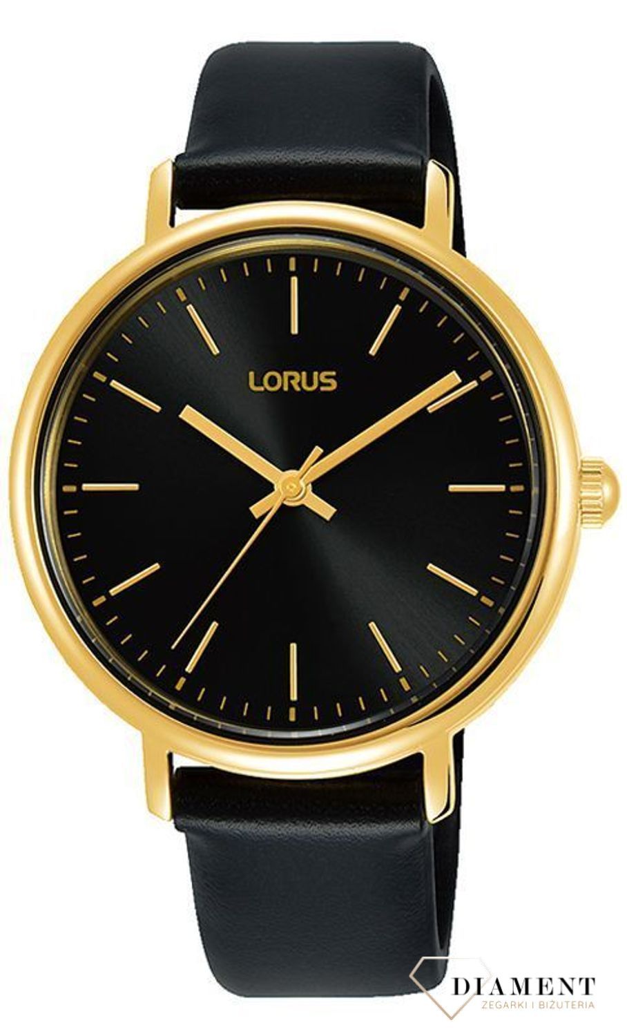 Zegarek damski na pasku Lorus czarno-złoty RG270RX9.jpg